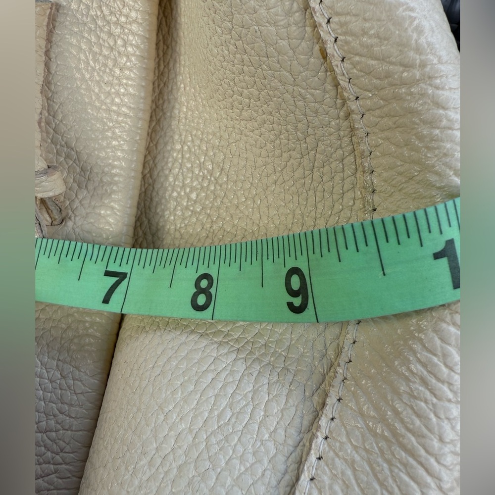 Genuine Leather Purse Made in Italy Purse Shoulder Bag Creamy Yellow - Picture 8 of 9